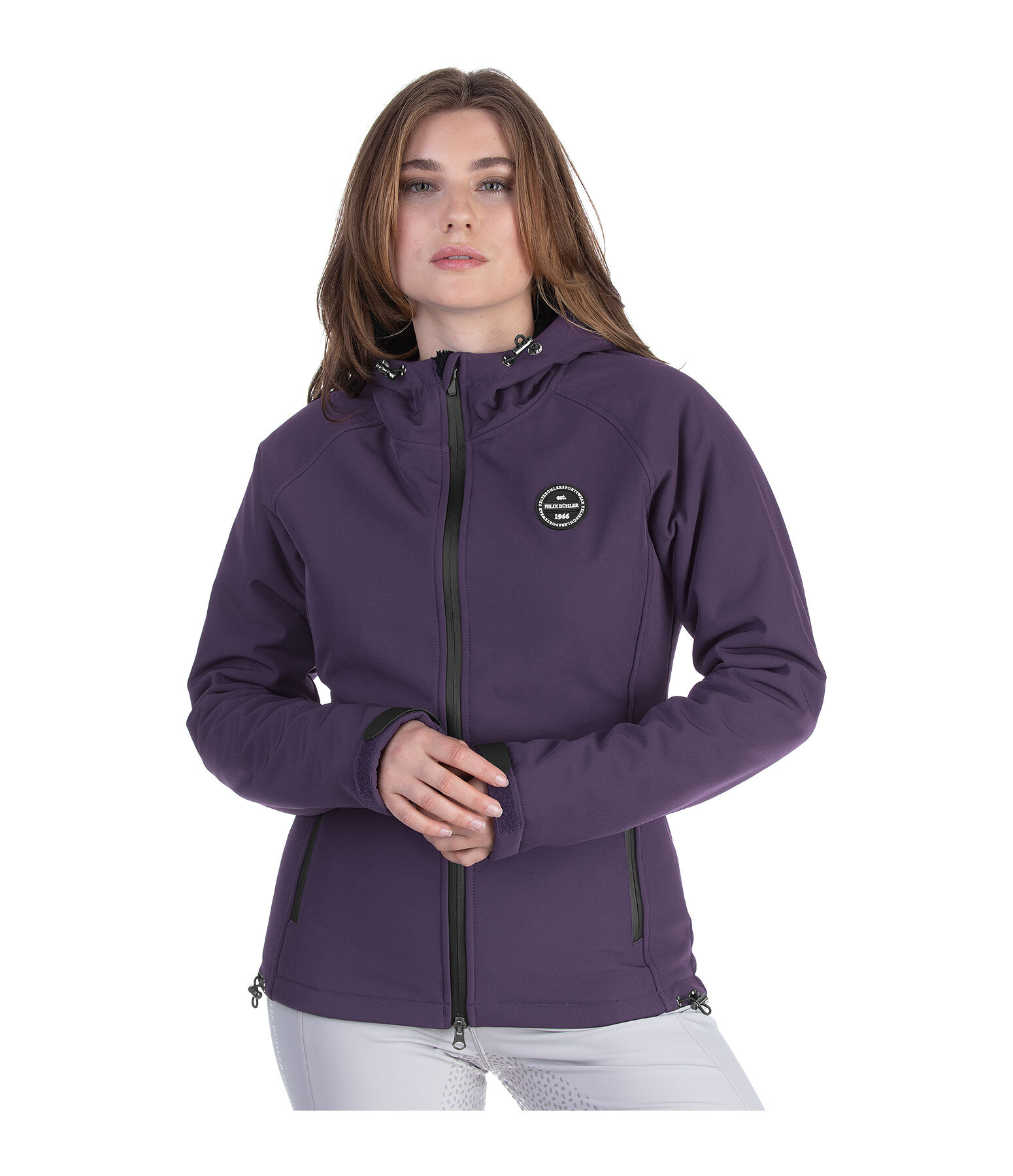 Giacca da equitazione softshell con cappuccio Lara