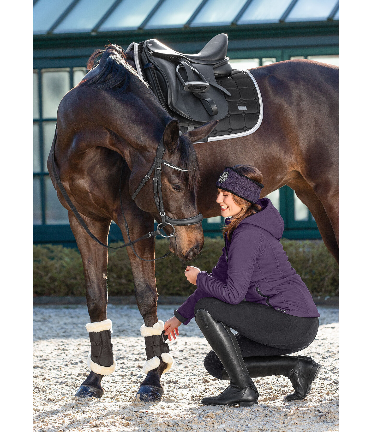 Giacca da equitazione softshell con cappuccio Lara