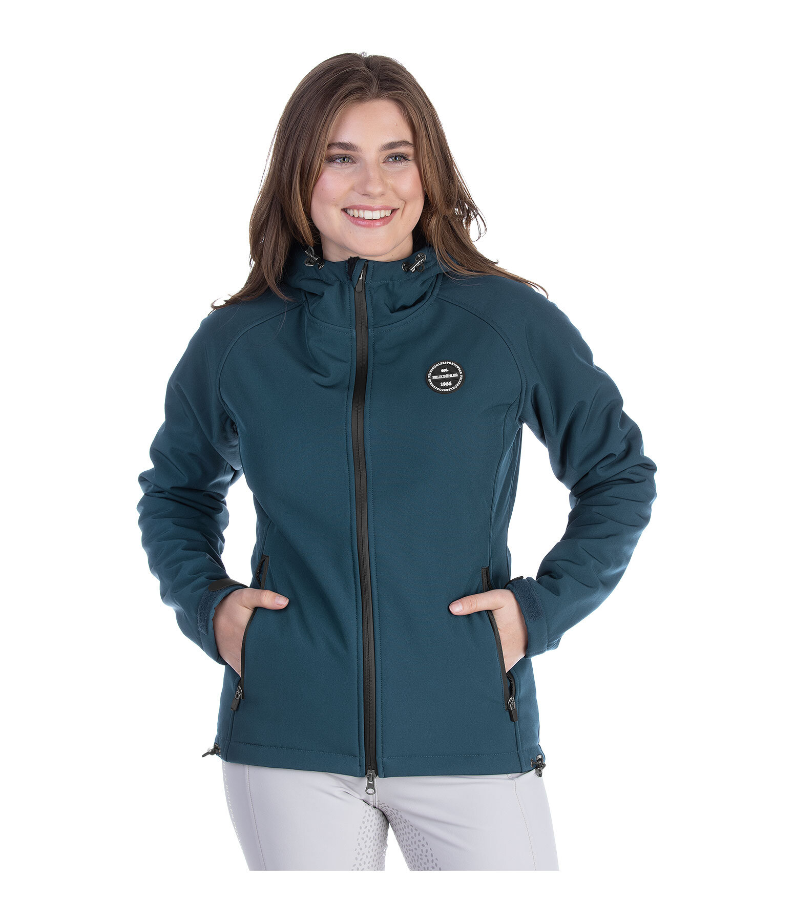 Giacca da equitazione softshell con cappuccio Lara