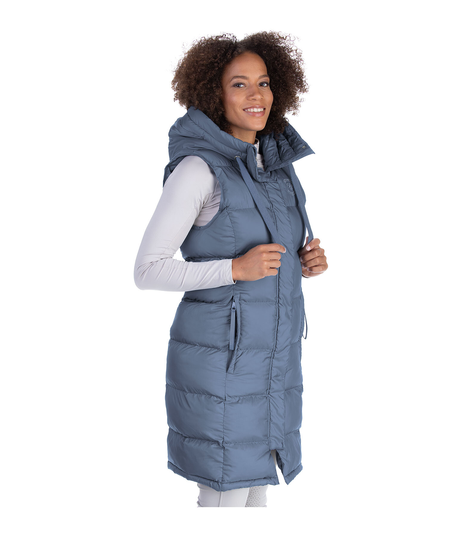 Gilet lungo con cappuccio Clara