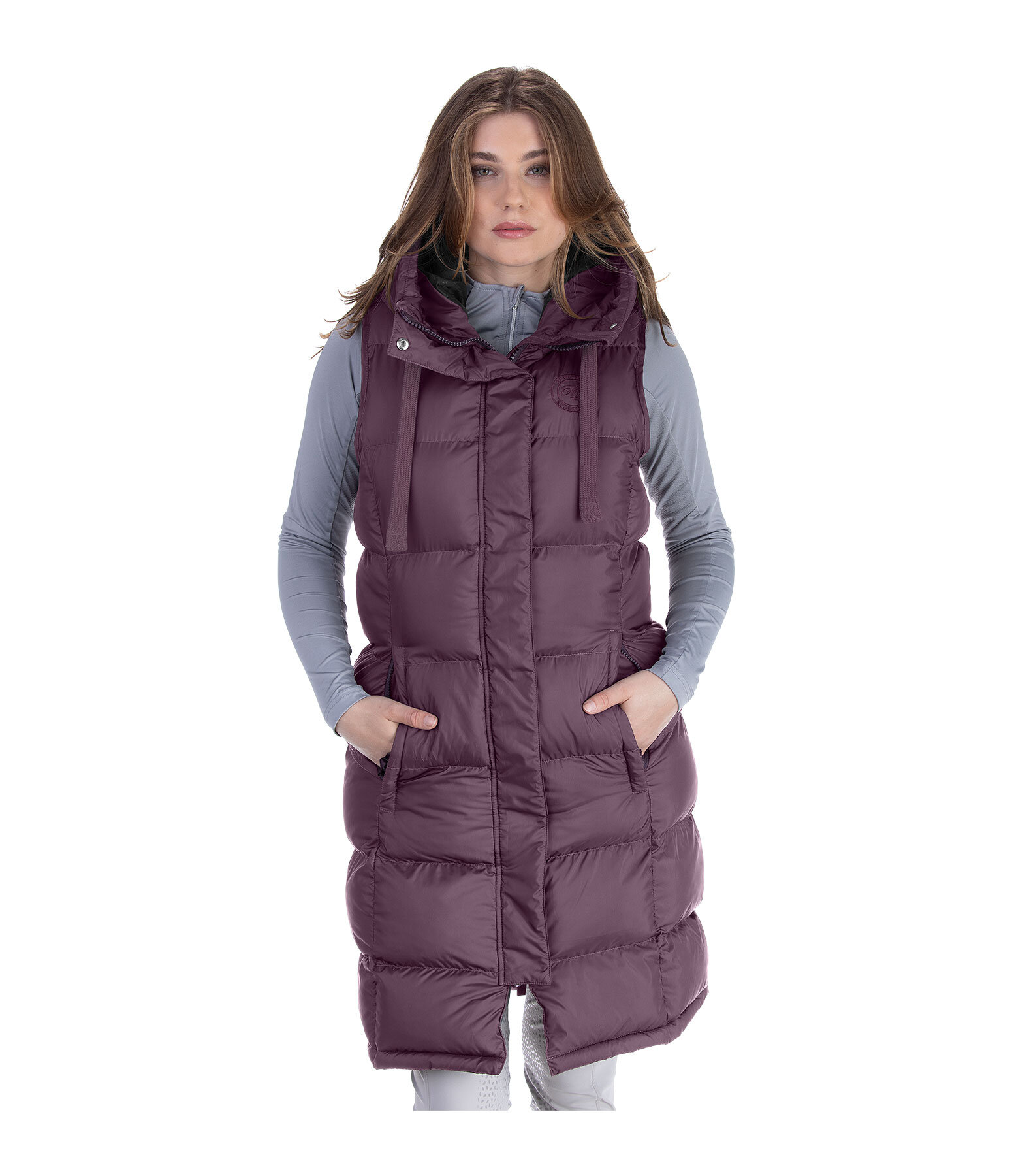 Gilet lungo con cappuccio Clara