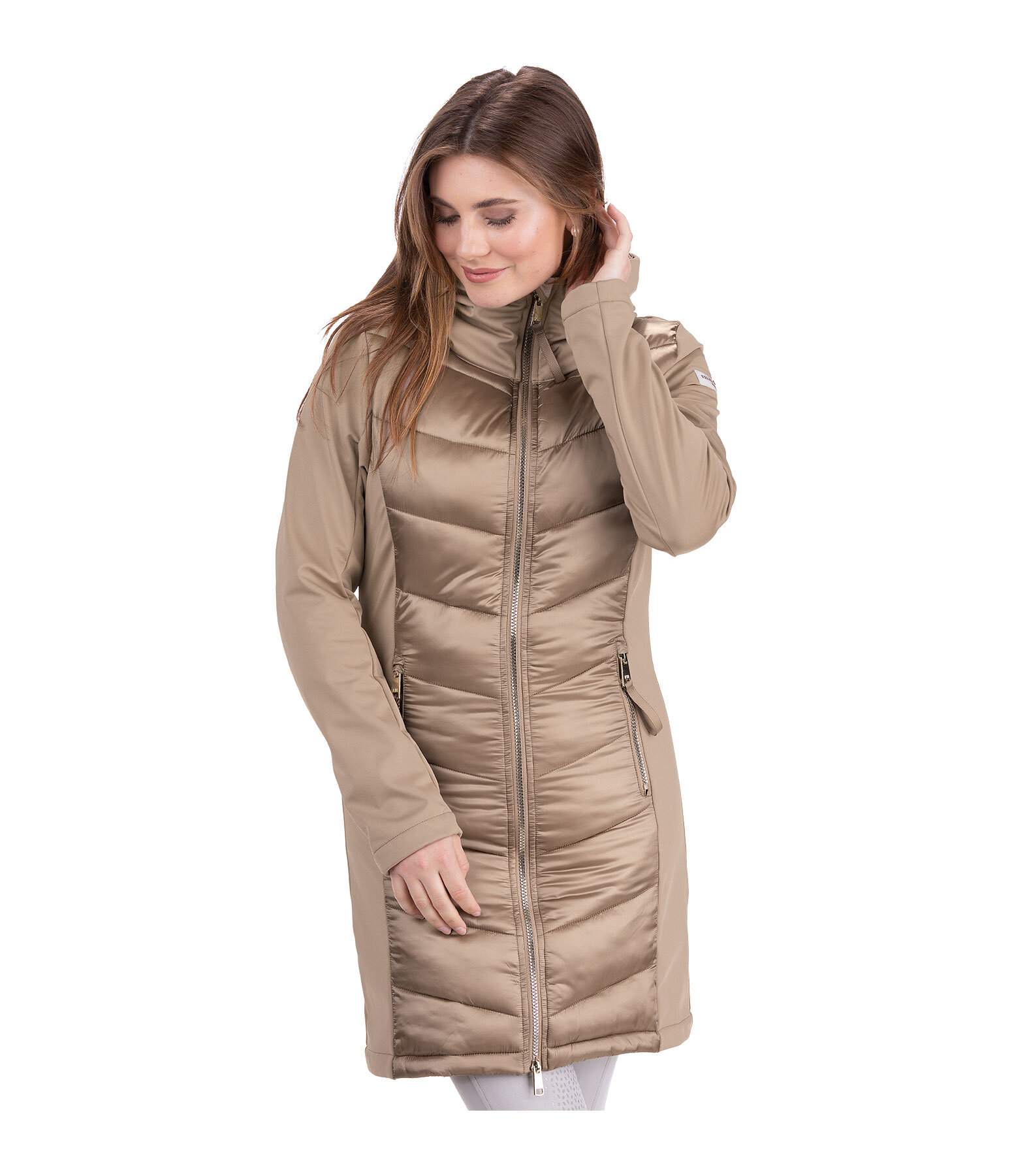 Cappotto da equitazione combinato softshell con cappuccio Charlotte