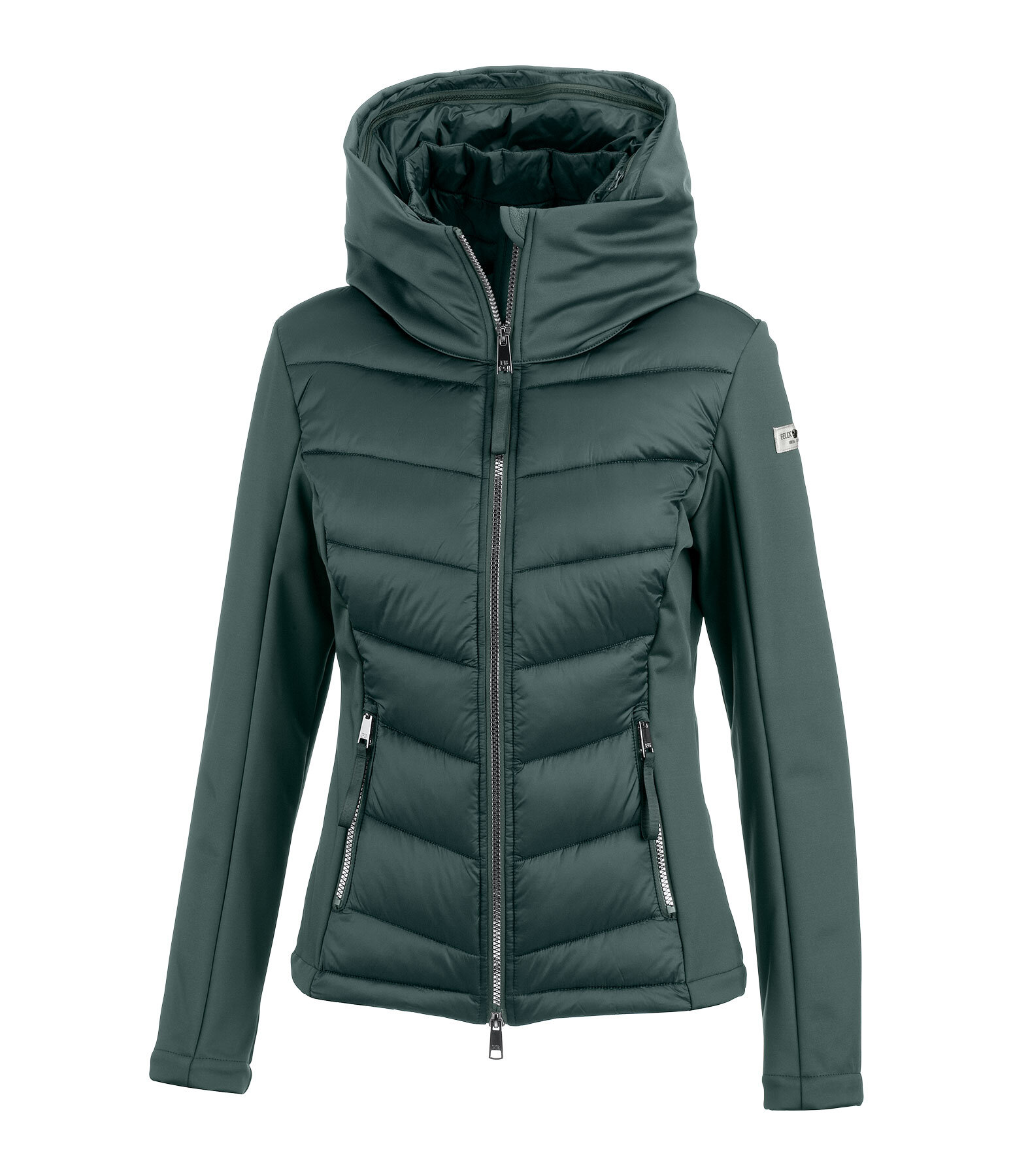 Giacca da equitazione combinata softshell con cappuccio Claire