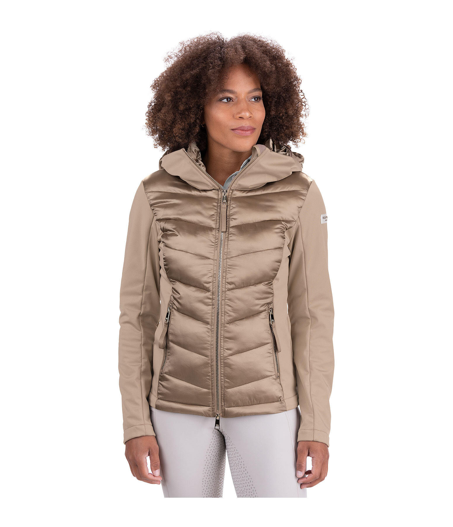 Giacca da equitazione combinata softshell con cappuccio Claire