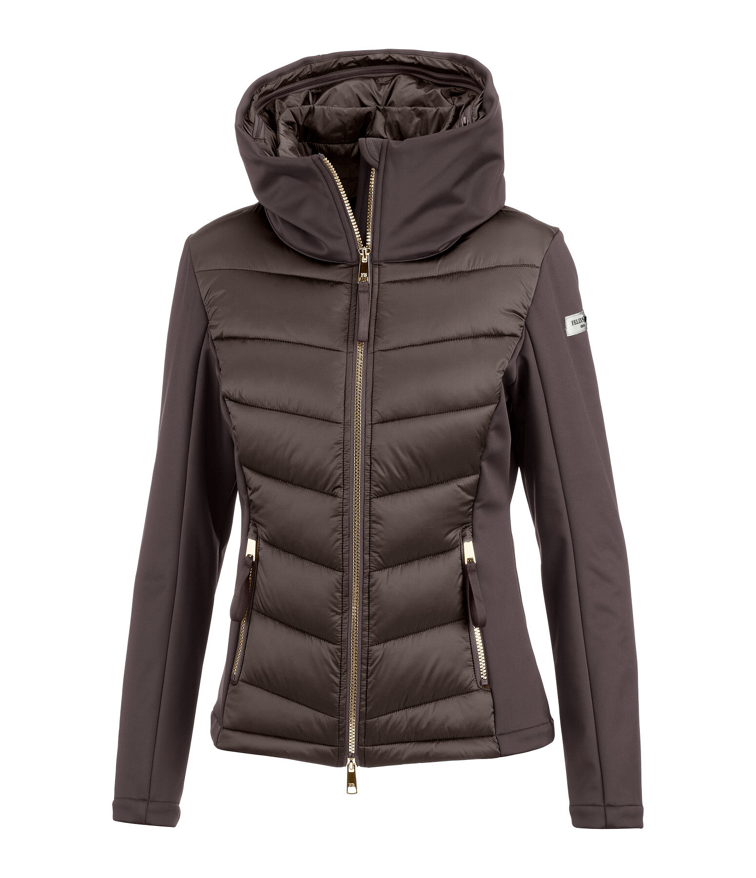 Giacca da equitazione combinata softshell con cappuccio Claire