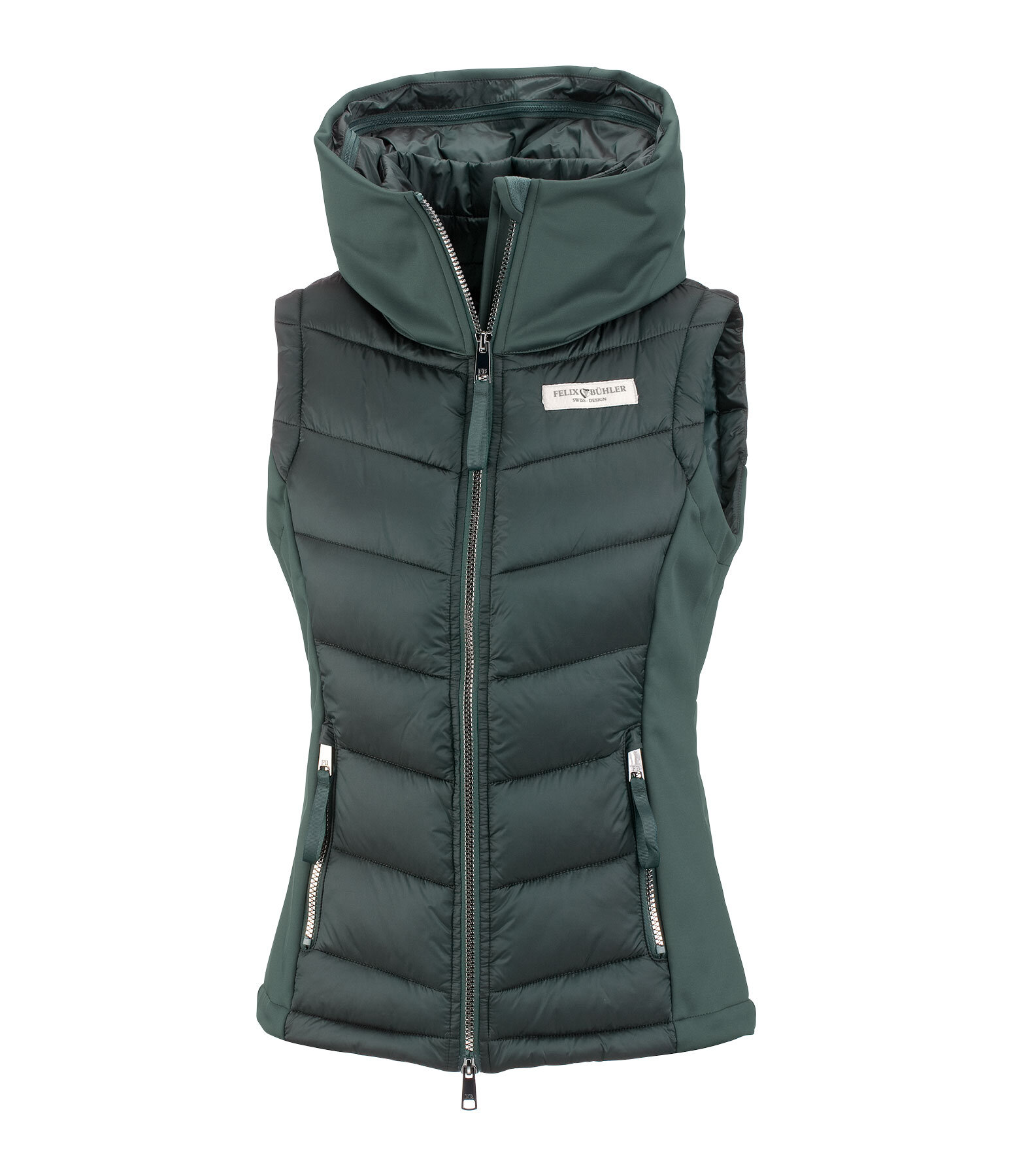 Gilet da equitazione combinato softshell con cappuccio Katlyn