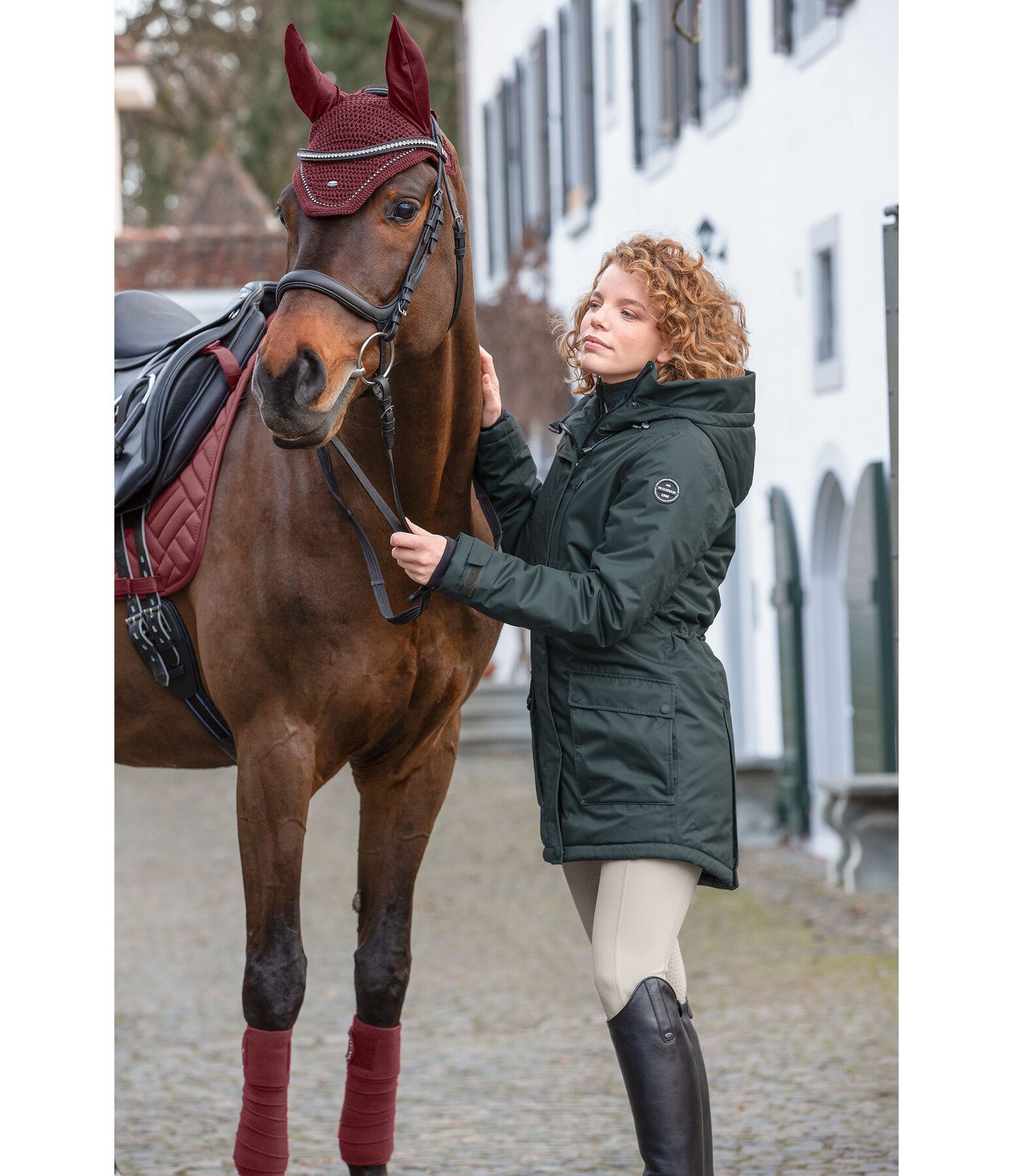 Parka da equitazione funzionale con cappuccio Anouk