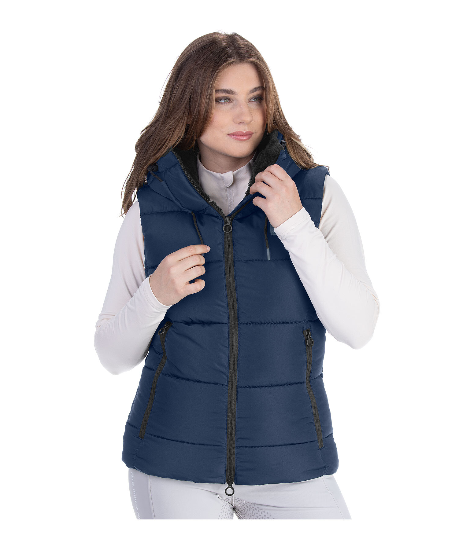 Gilet da equitazione trapuntato con cappuccio Mira III