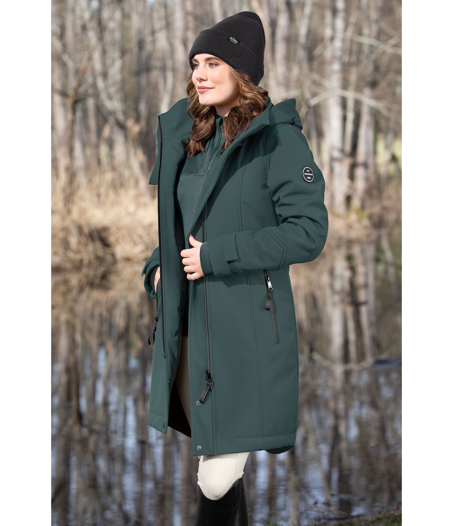 Cappotto da equitazione softshell con cappuccio Aurelie