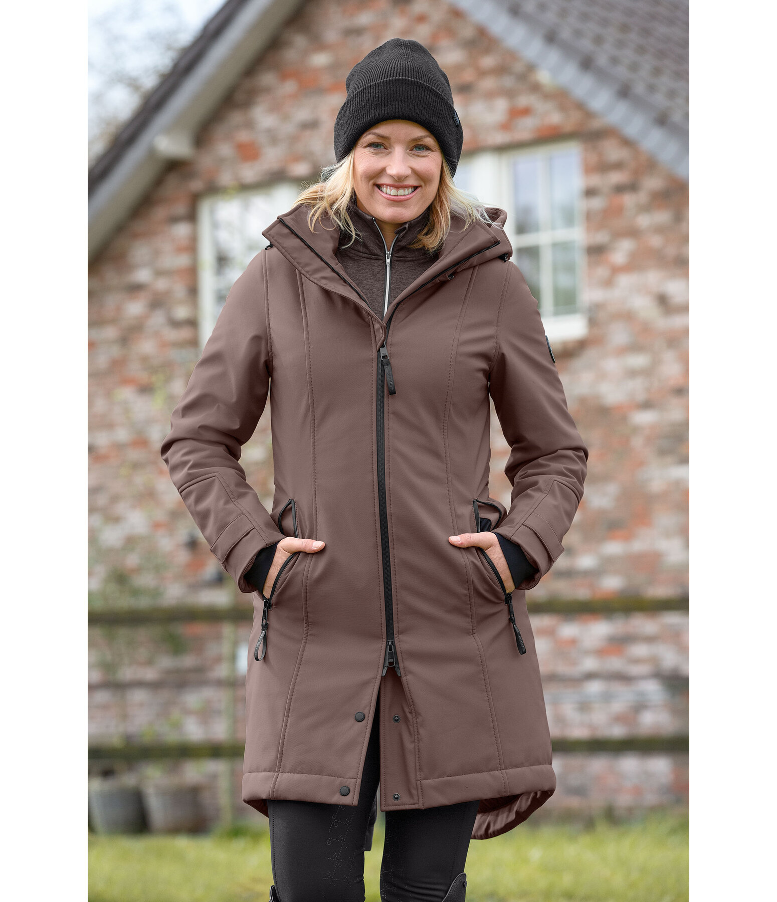 Cappotto da equitazione softshell con cappuccio Aurelie