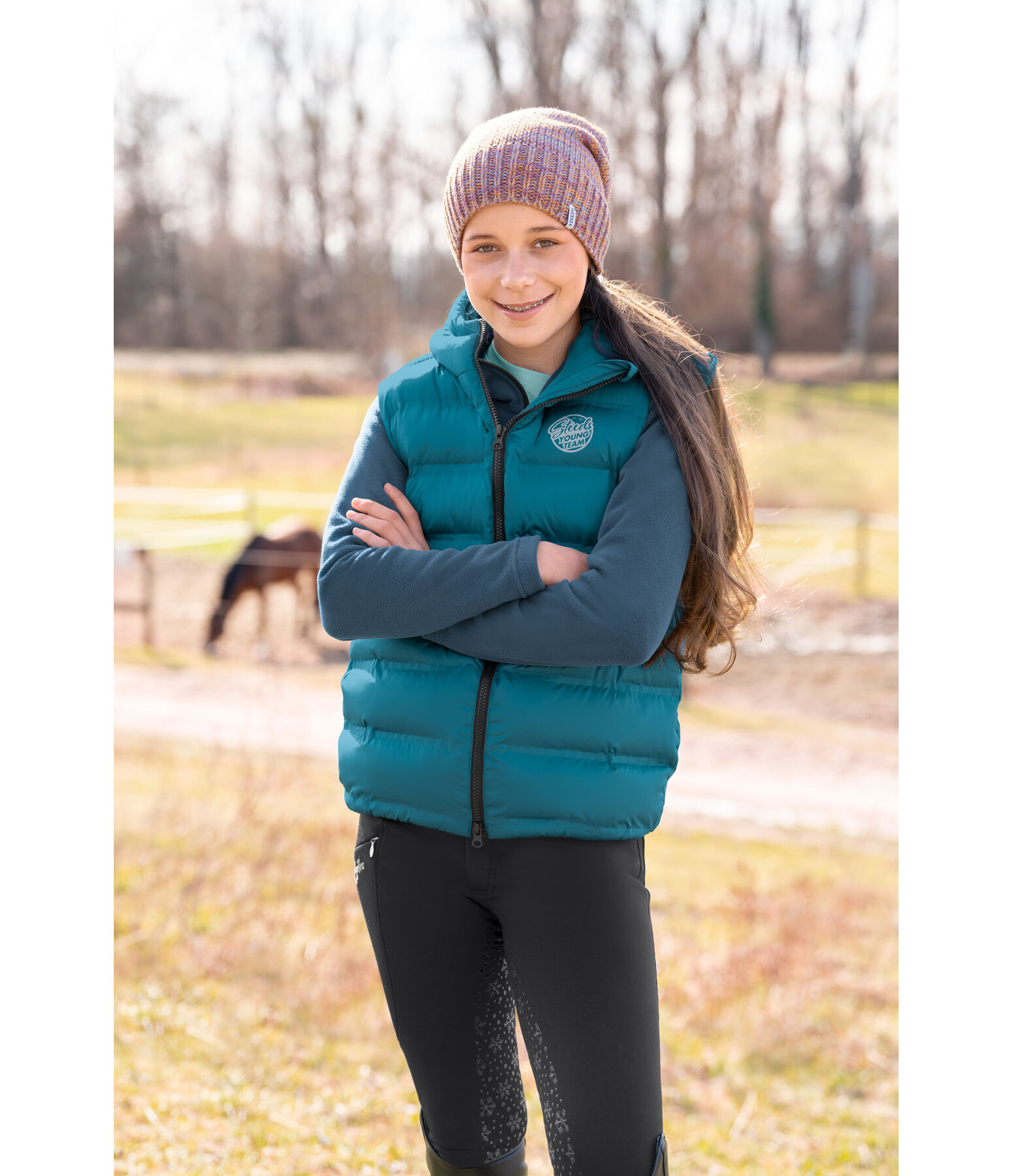 Gilet da equitazione con cappuccio per bambini Calla