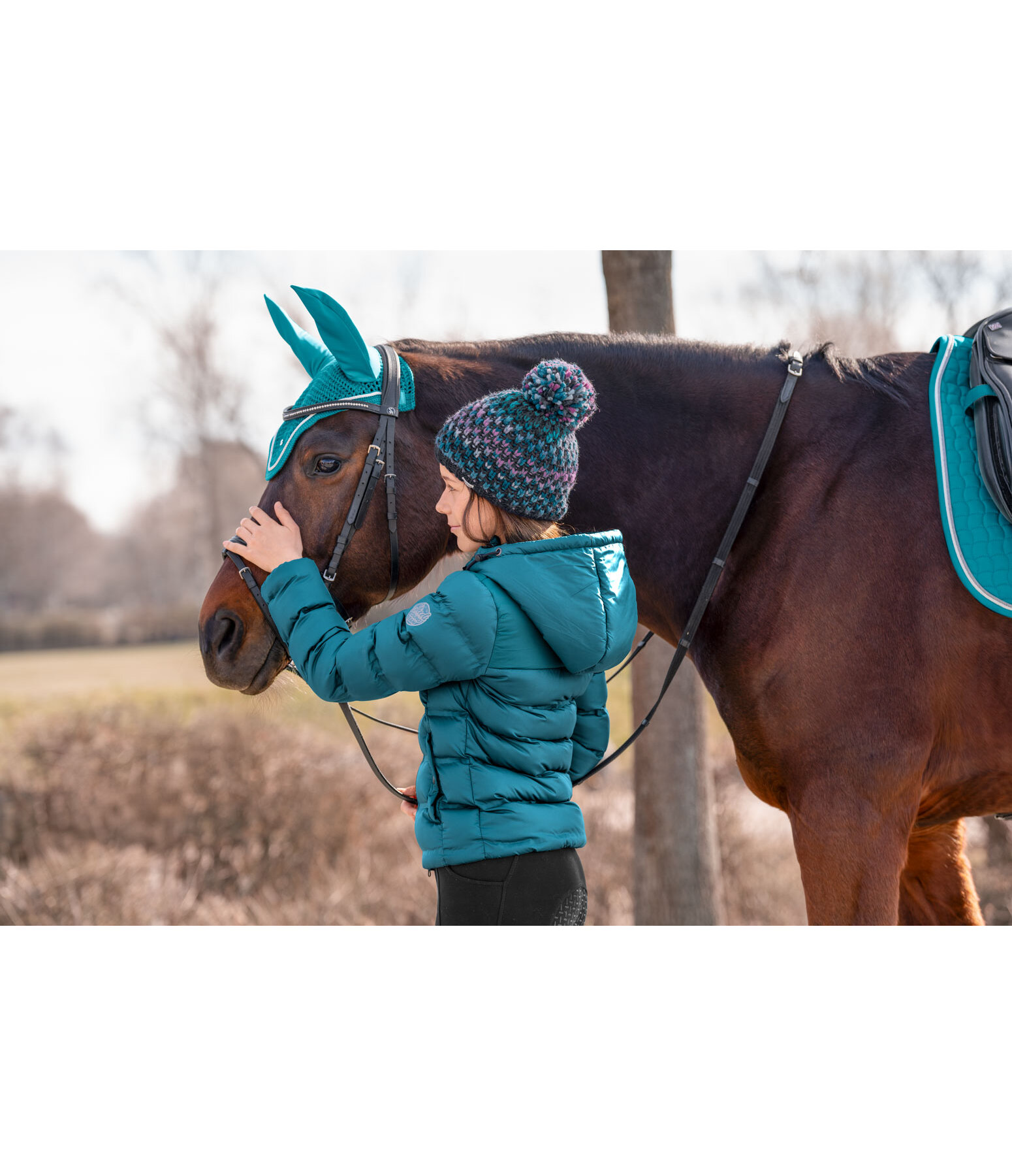 Giacca da equitazione trapuntata invernale per bambini Fenna