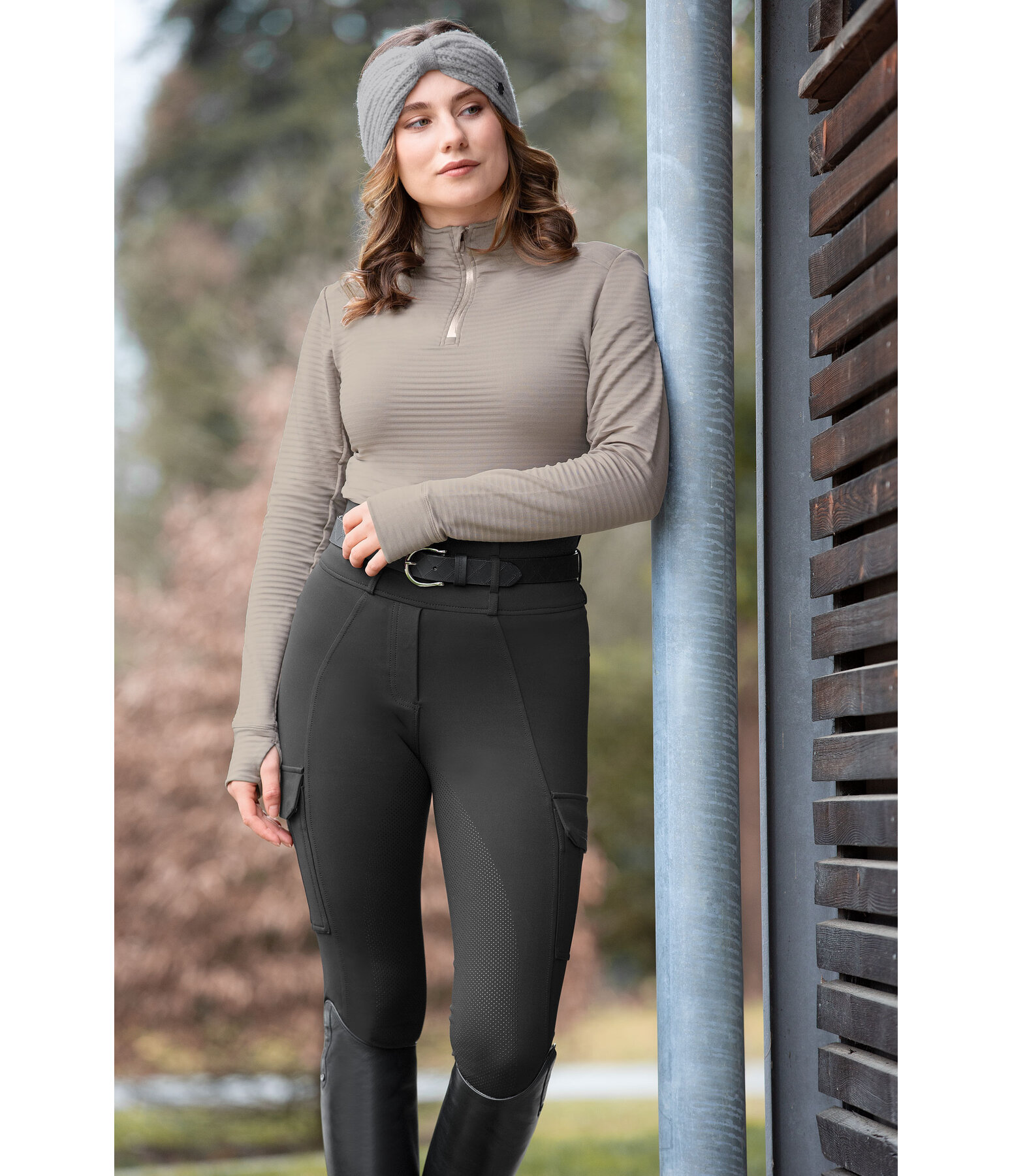 Leggings da equitazione termici full grip Amber