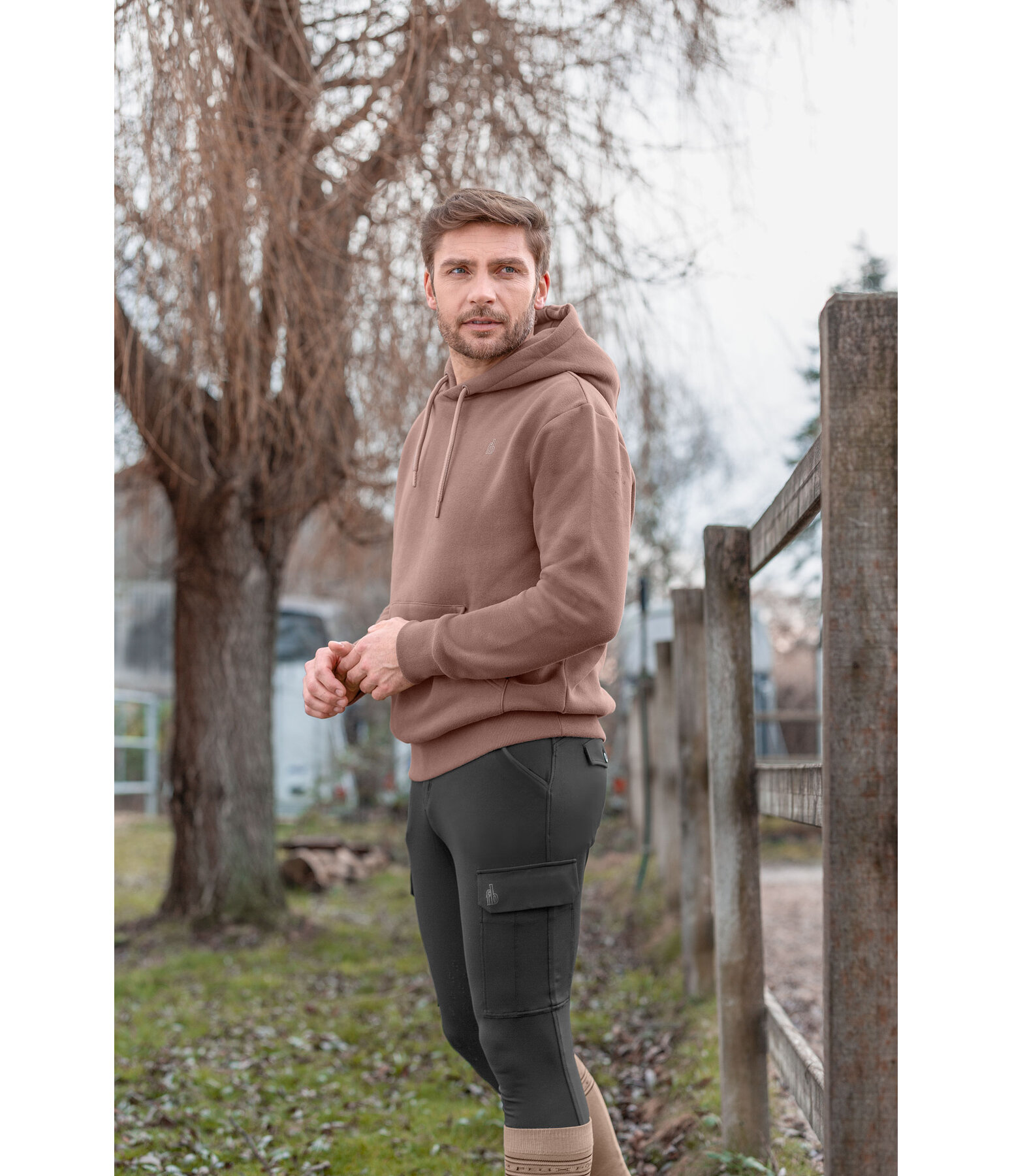 Pantaloni da equitazione hybrid da uomo con grip al ginocchio Georgia