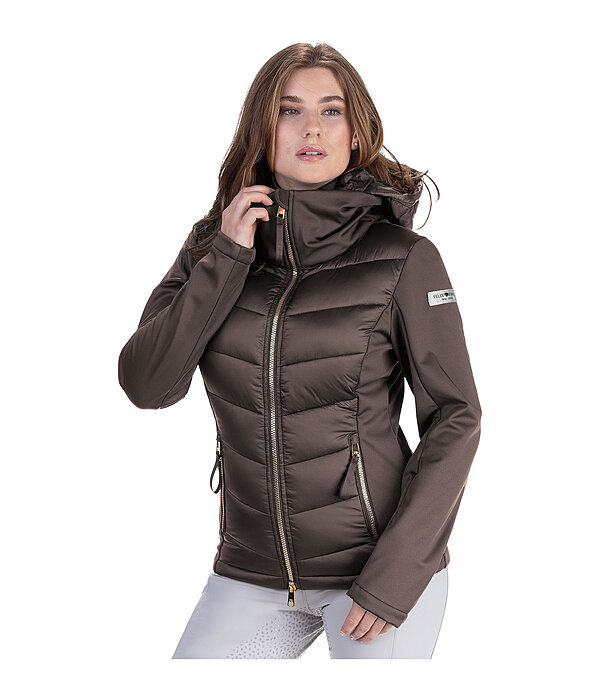 Giacca da equitazione combinata softshell con cappuccio Claire